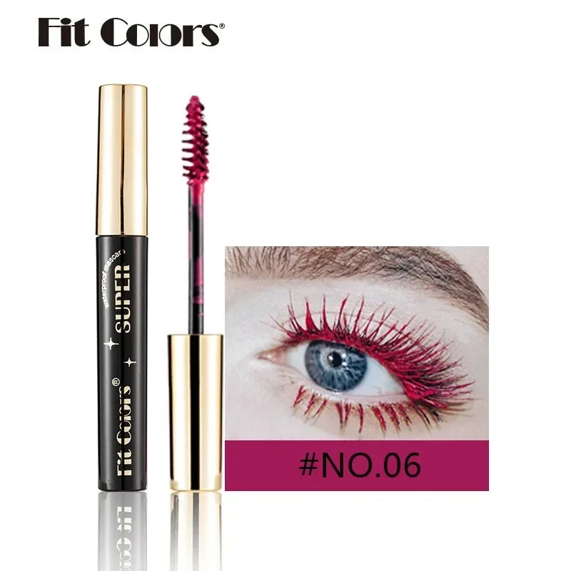 Colored Mascara Makeup 4D Silky Natural Long Eyelashes Mascara Waterproof Long-lasting Extension Thick Lasting Curling Mascara Qme B06