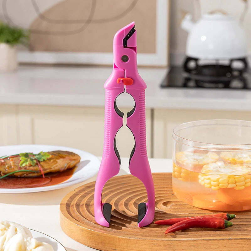 3-in-1 Anti Scalding Clip Tray Holder Bowl Multifunctional Slip Home Qme Pink