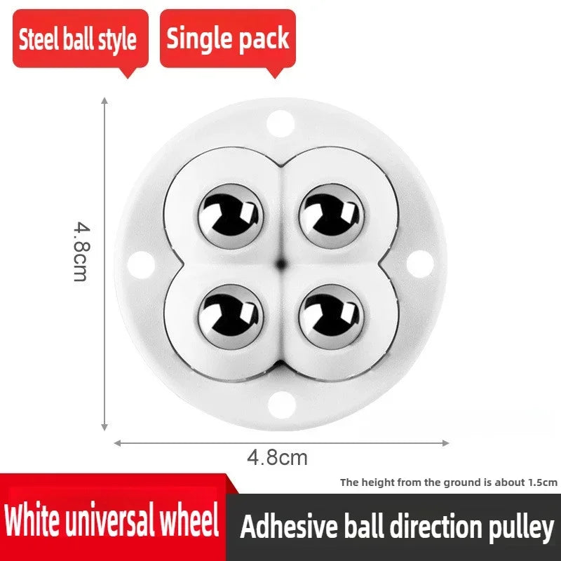 24Pack Self-Adhesive Mini Swivel Casters, 360° Rotatable Universal Wheels, Heavy-Duty Double Ball Bearings for Kitchen Applianc Qme 1pcs-white
