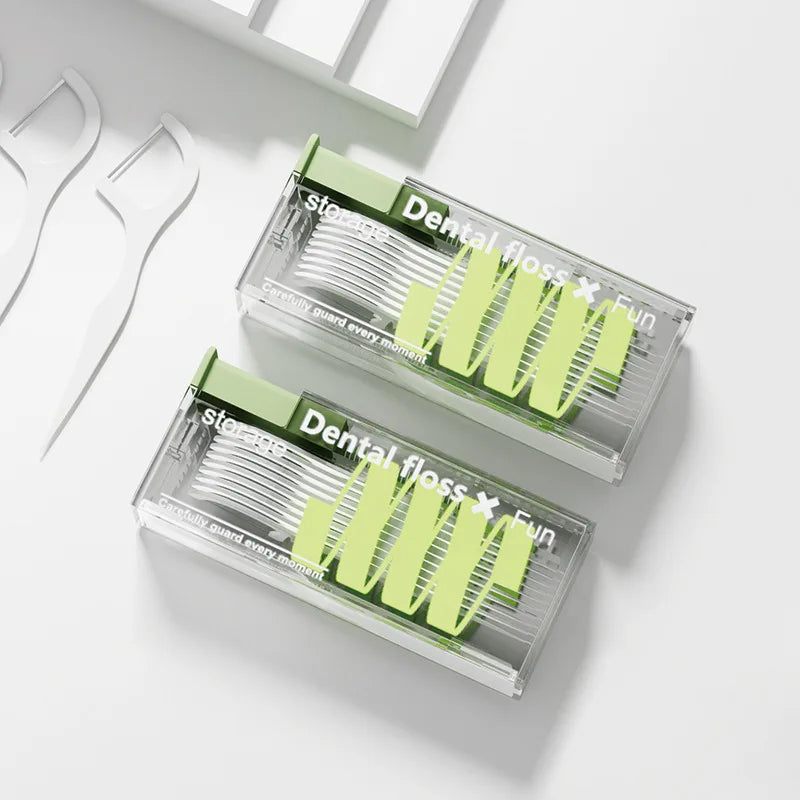 Auto Dental Floss Dispenser Small Hilo Protable Floss Picks Storage Box Refillable Toothpicks Teeth Cleaning Tool Tooth Pick Qme