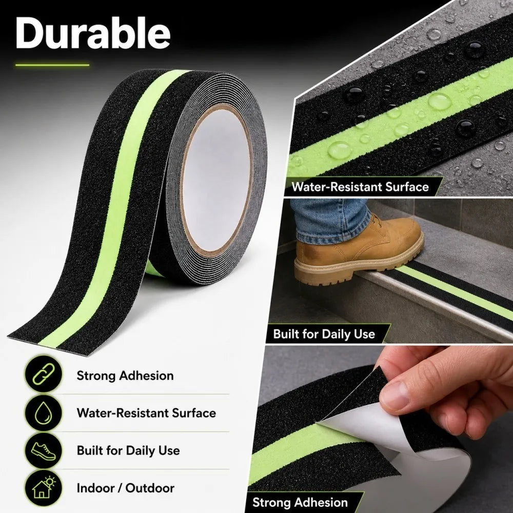 5m Luminous Anti Slip Tape Glow In Dark Stair Treads Non Slip Grip Tape Waterproof For Indoor Outdoor Steps Ladders Qme