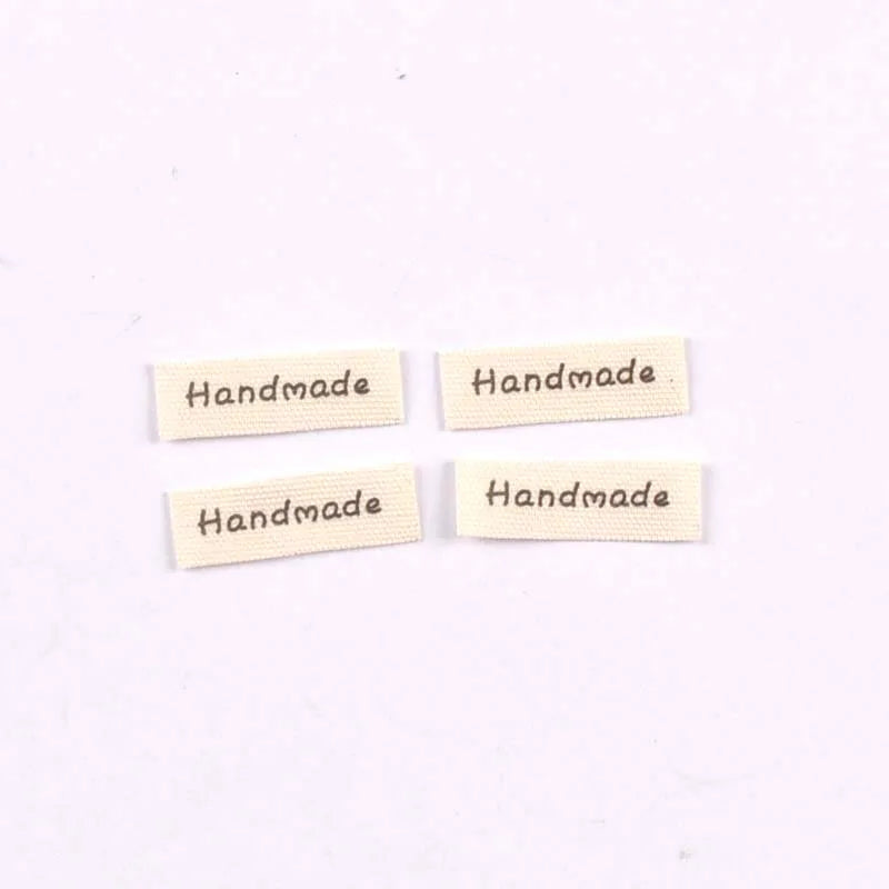 50Pcs 10-53mm Assorted "Handmade" Cute Animal Fabric Labels, Sew On Tags for DIY Clothes Crafts cp4317 Qme 30x10mm-2