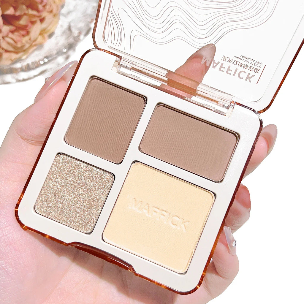 Contouring Palette Highlighting Four Colors One Natural Matte Qme 01