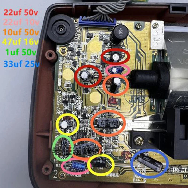 Capacitors Sega Gamegear Gg Motherboard Repair Replacement Qme