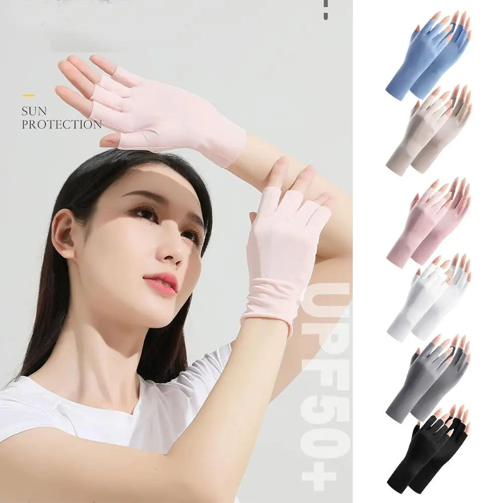 1 Pairs Sunscreen Gloves For Women Nail Art Gel UV LED Lamp Tool Nail Art Glove UV Protection Gloves Protecter Gloves Qme