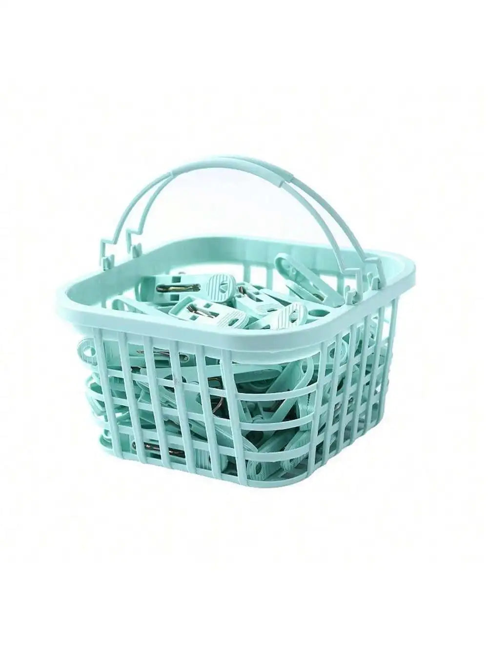 Plastic Clothes Pins Drying Clips Windproof Small Pegs Basket Storage Qme blue