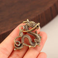 Dragon Luck Animal Fengshui Vintage Decors Retro Brass Figurine Decor Qme Default Title
