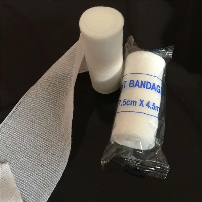 Elastic Bandage, Skin Friendly, Breathable, First Aid Kit, Gauze Wound Dressing, Medical Nursing Emergency Care, Cotton PBT Qme