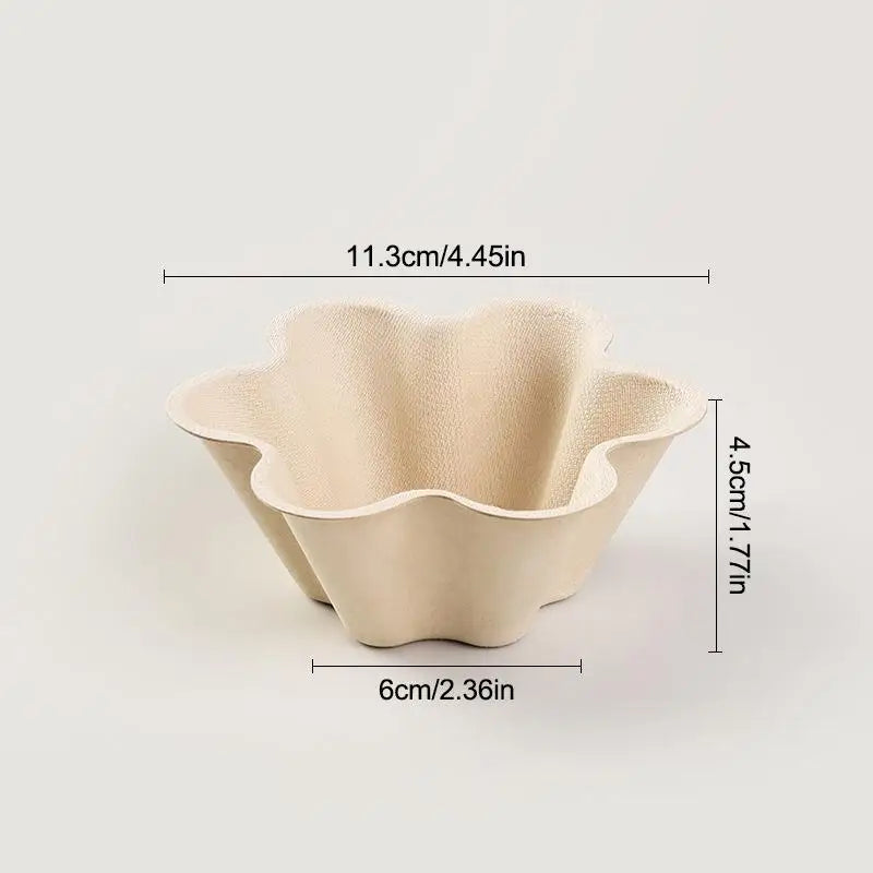 Petal Shaped Disposable Paper Bowl Party Picnic Handheld Lightweight Qme A2