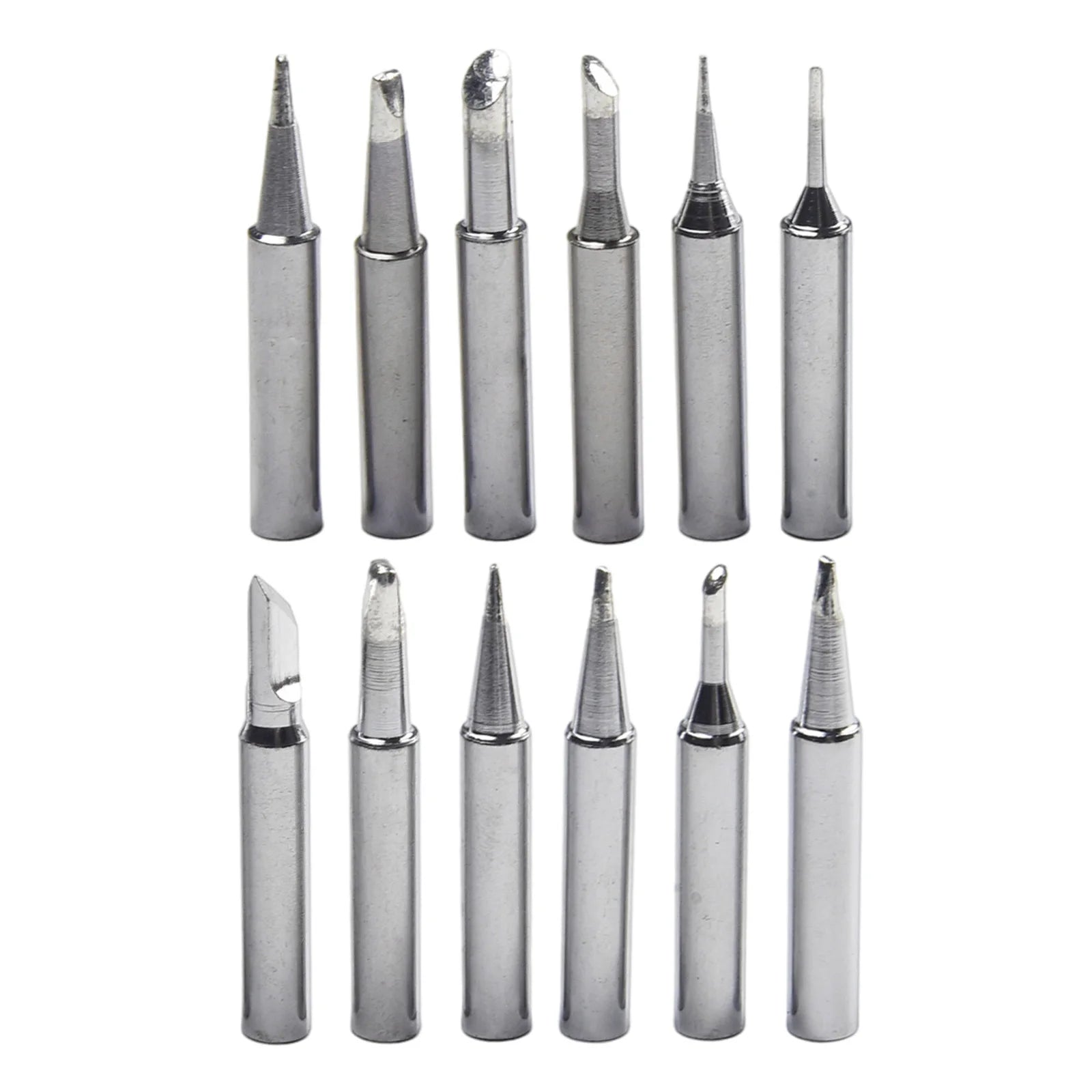 12pcs Soldering Iron Tips Set For 936/ 937/ 938/ 969/ 8586/ 852D Soldering Stations 900M-T Welding Station Tools I B C D K Qme