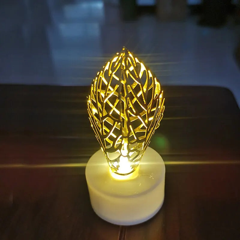 8CM LED Mini Electronic Candle Lamp Desktop Decoration Glowing Night-Light Christmas Golden Lighting Party-Decoration Star Qme