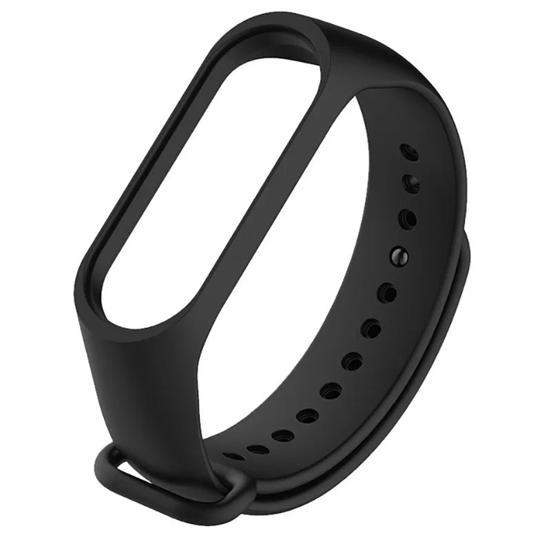 NEW Suitable for Xiaomi Mi Band Mi3 Mi4 Mi5 Mi6 Mi7 Mi8 Colorful Silicone Replacement Sports Strap Qme Black For Mi3 Mi4 Band