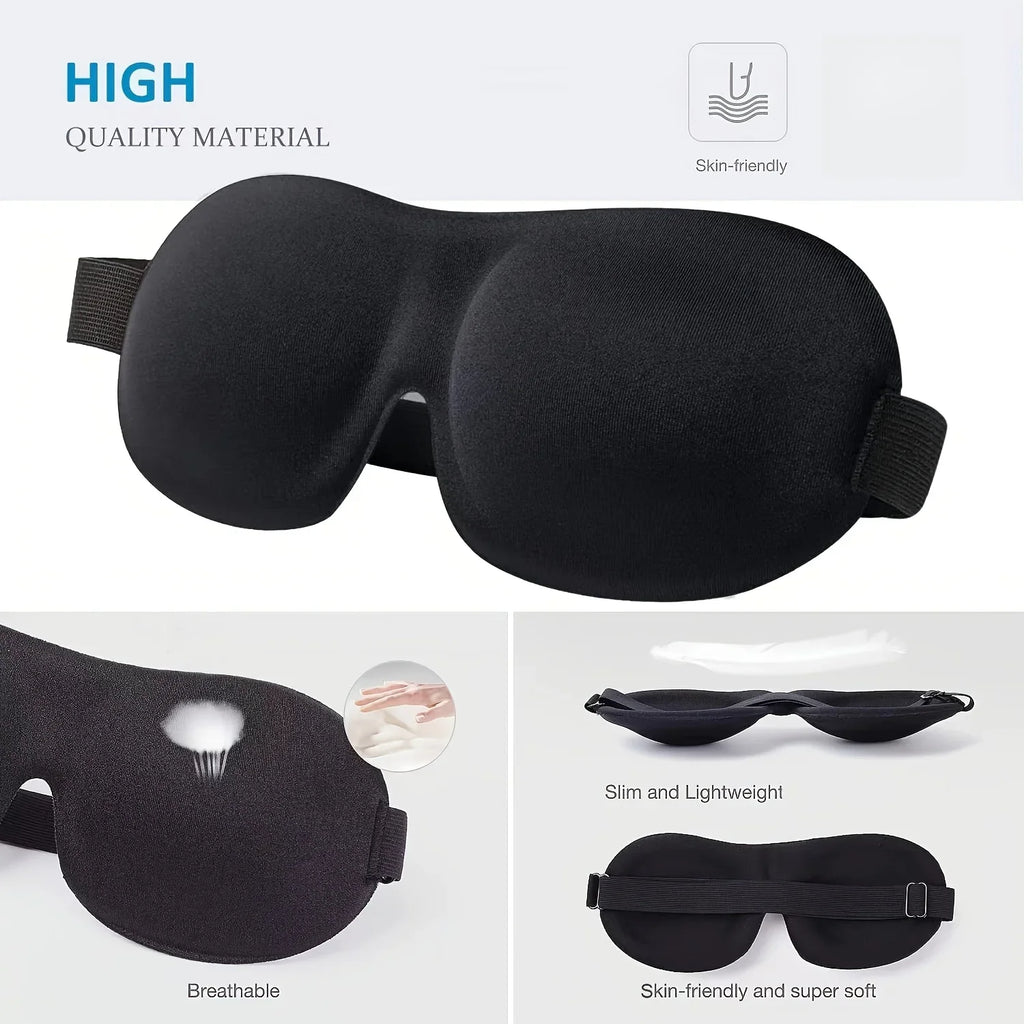 3D Eye Mask, Sleep Soft Padded Shade Cover Rest Relax Sleeping Blindfold, Lightweight Sleeping Mask, Eye Mask For Sleeping Qme