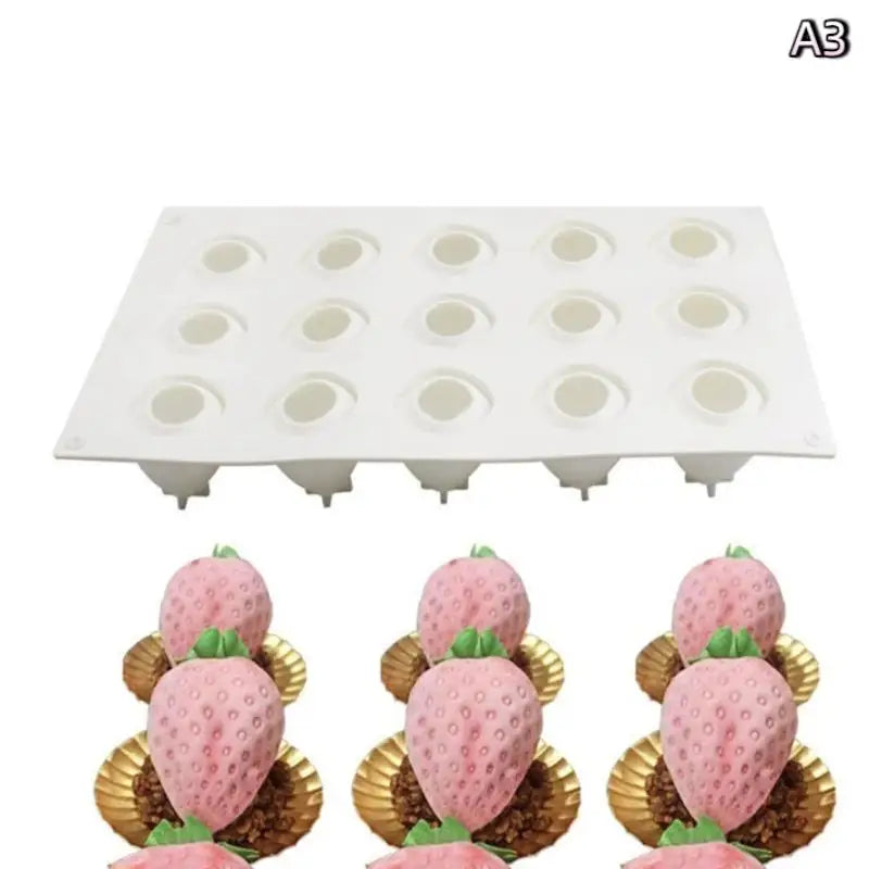 Silicone Baking Molds Strawberry Fruit Dessert Mousse Mold Cake Qme A3