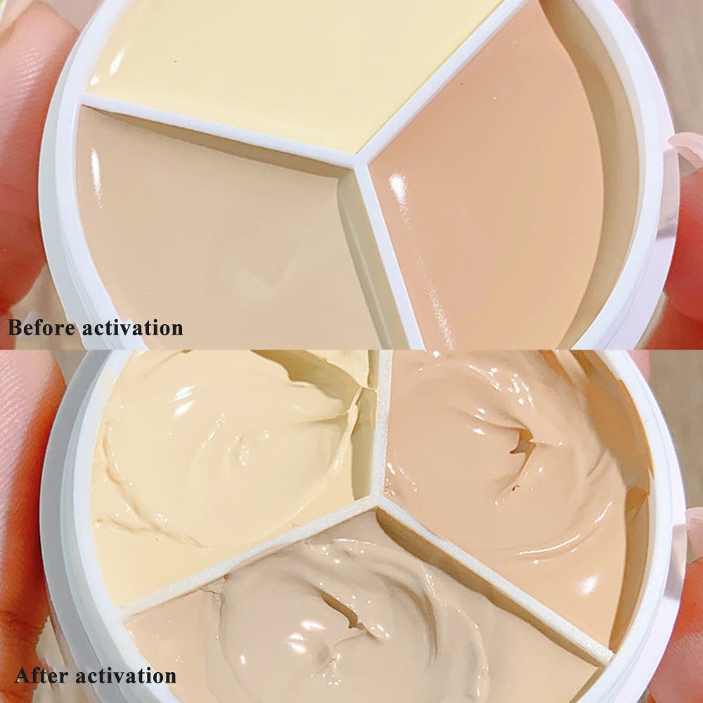 Lightweight Long-lasting Three-color Concealer Cream Cover Facial Qme