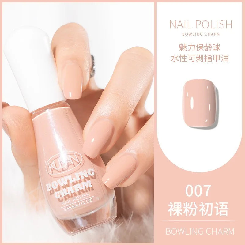40 Colors New Nail Polish for Summer Water-based Quick Drying Tearable Nail Art Semipermanent Monochrome No Baking Lamp Varnish Qme 007