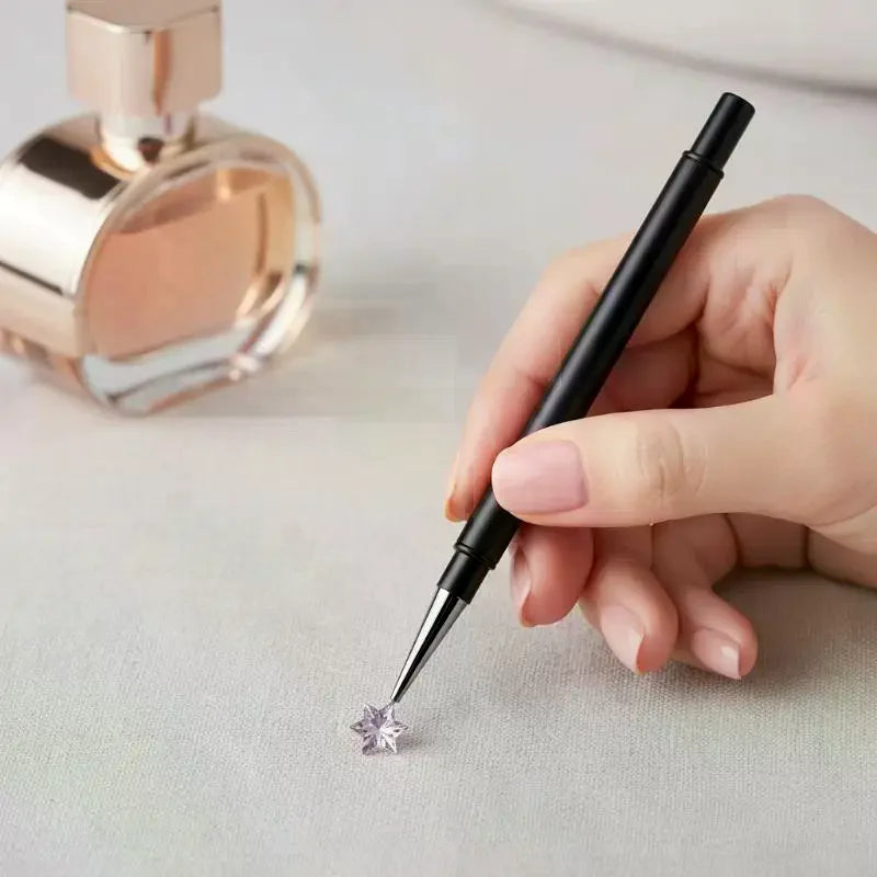 Dual Head Nail Art Silicone Brush Plastic Drill Pen Easy Operation Qme