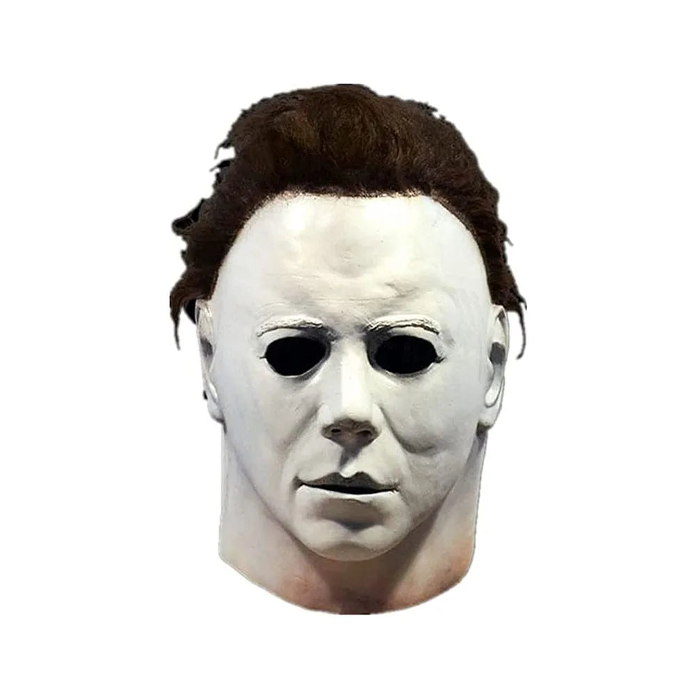 Terror Halloween Michael Myers Masks With LED Glow Horror Latex Full Head Headgear Scary Face Cover Masquerade Party Supplies Qme Type B