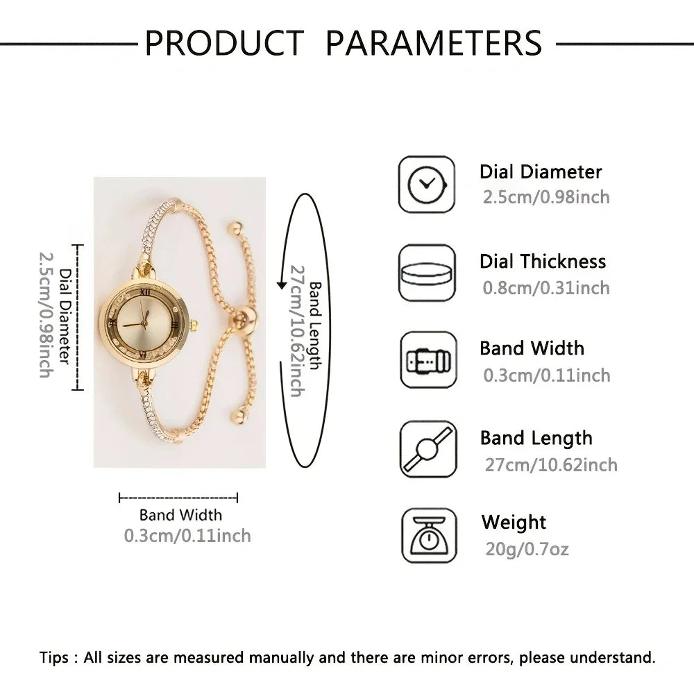 Fashion Female Wrist Watch Gold Bracelet Small Dial Elegant New Watch Beautiful Female Steel Bracelet Quartz Wrist Watch Qme