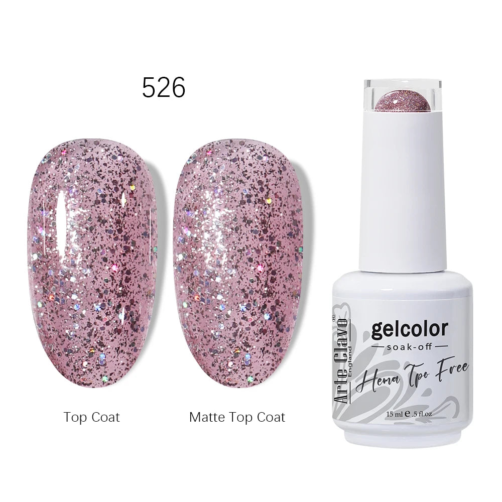 Arte Clavo HEMA TPO Gel Nail Polish Pink Series Semi Permanent Soak Qme 526