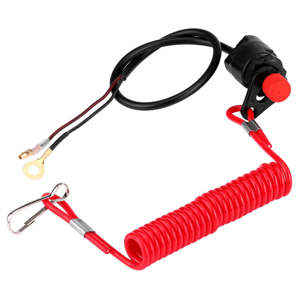 Emergency Engine Kill Motorcycle Outboard Lawn Mowers Emergency Engine Kill Stop W/ Tether Lanyard Cord Qme