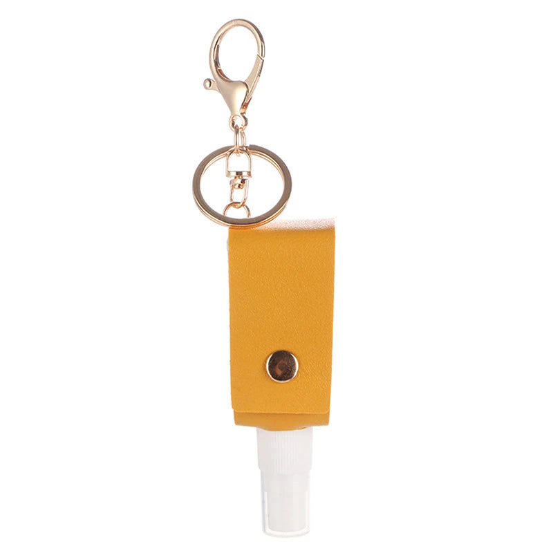 Hand Sanitizer Bottle Mini Hands Hydroalcoholic Gel PU Leather Qme Yellow