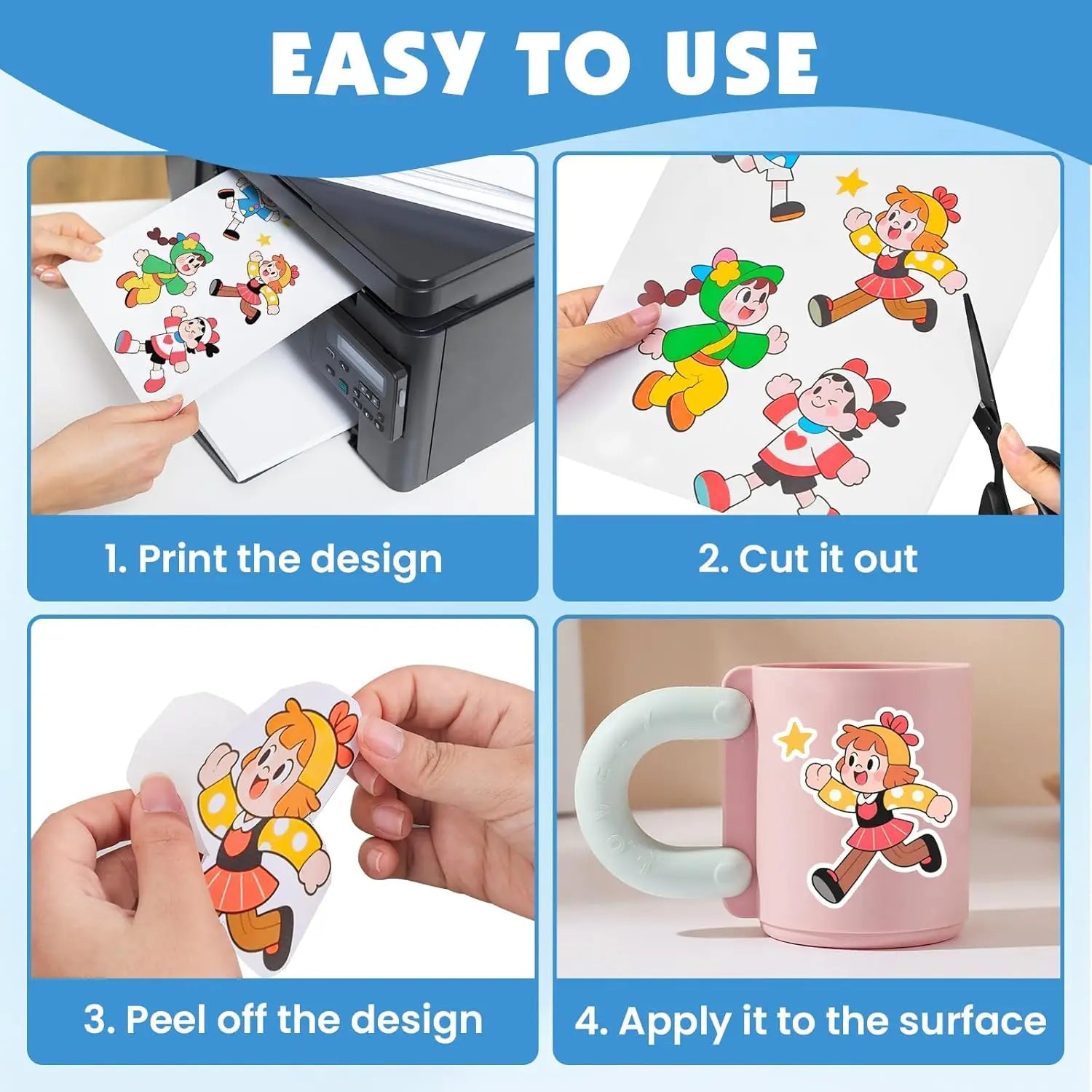 A4 Office Products Self-Adhesive Photo Paper,Glossy Photo Paper, 8.27x11.69inch, 200 GSM, Inkjet for Photos, Labels Qme