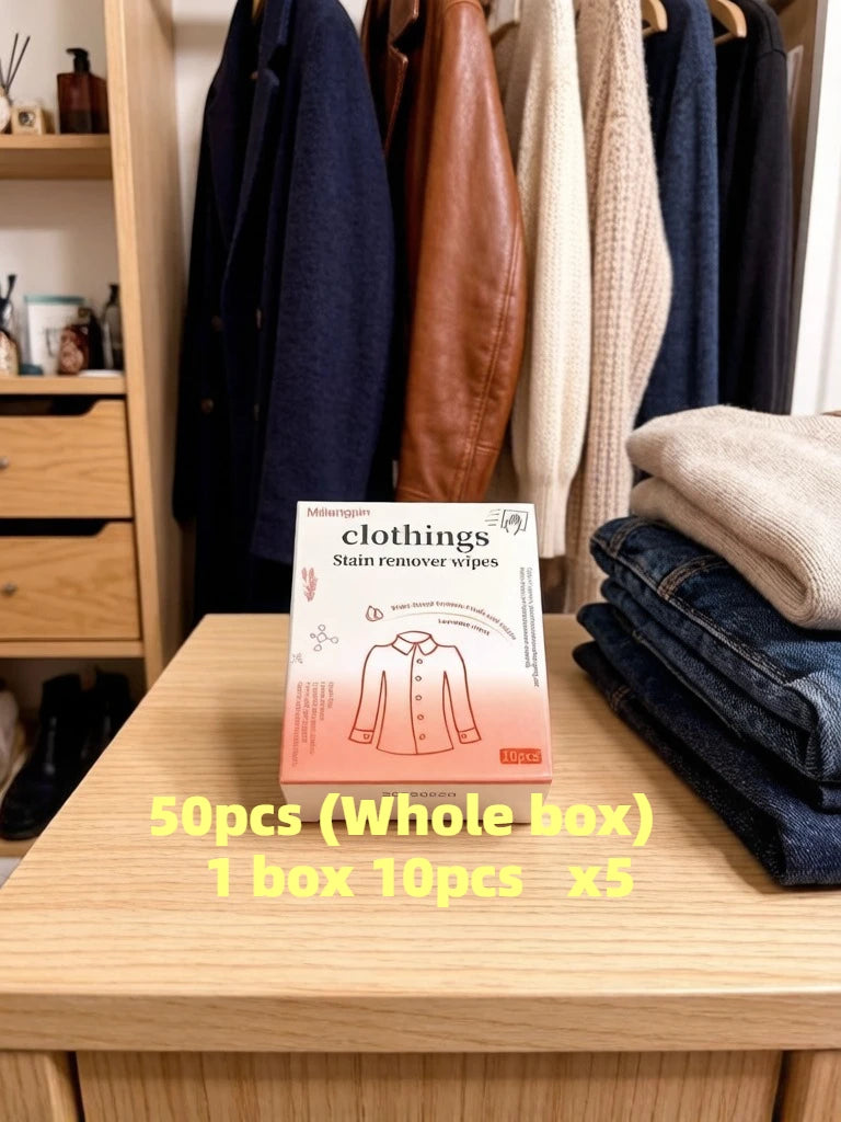 No-Rinse Down Jacket Cleaner / White Shoe Stain Remover Wipes, for White Clothes, Disposable Individual Packaging Qme 50pcs