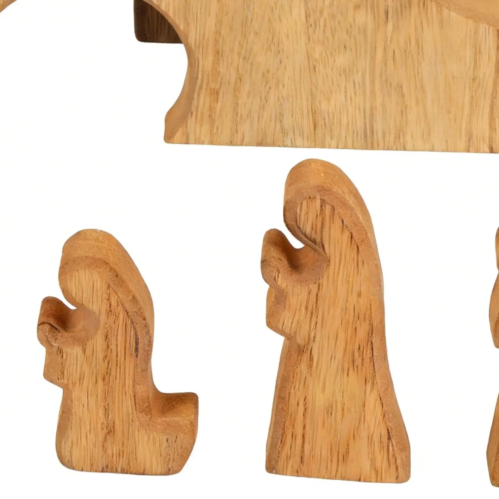 Easter Tomb Scene and Cross Decorations, 7-Piece Wooden Easter Easter Cross and Tomb Tray Set, Desktop Christian Gift, Nativity Qme