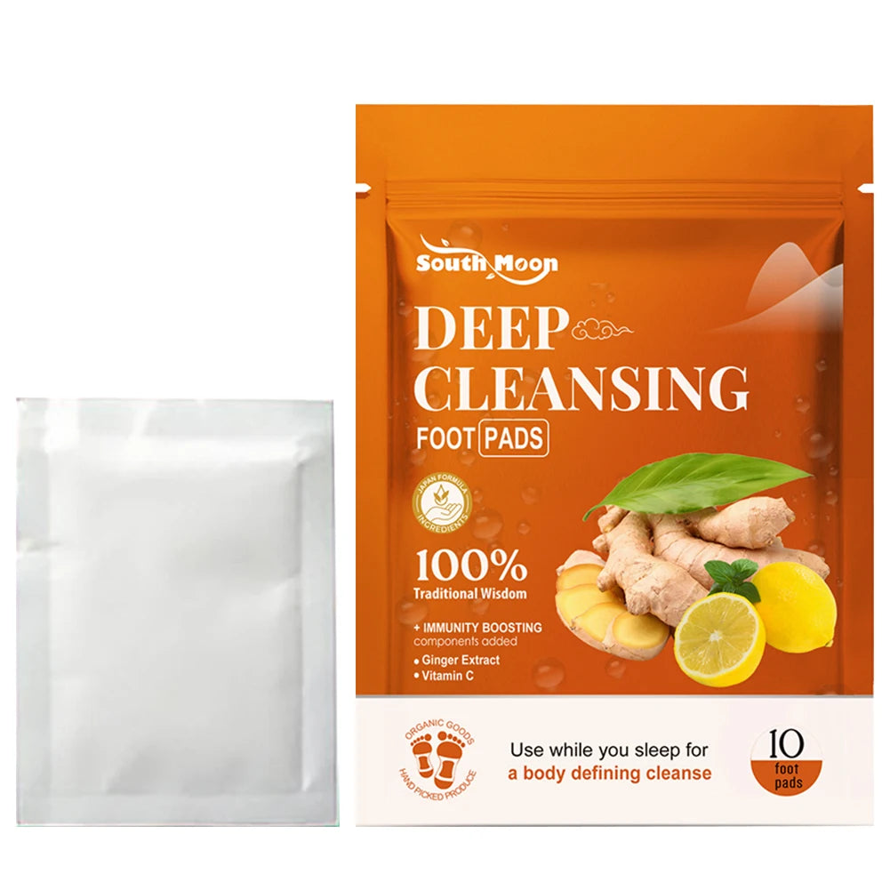 10PCS Ginger Foot Pads Improves Sleep Quality Deep Cleansing Foot Pads Effective Feet Health Patches for Foot and Body Care Qme