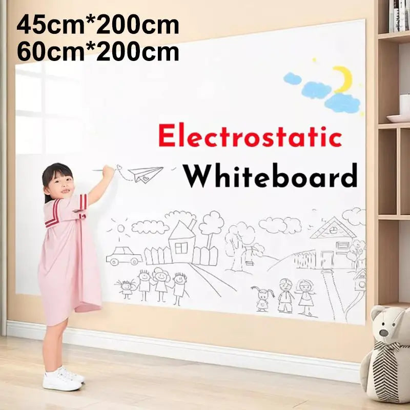 Electrostatic Whiteboard Wall Decal 45x60CM Static Cling Reusable Qme