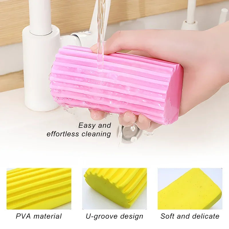 Reusable PVA Super Absorbent Sponge Block High Density Water Absorption Cotton Cloth Kitchen Sink Cleaning Tool Qme