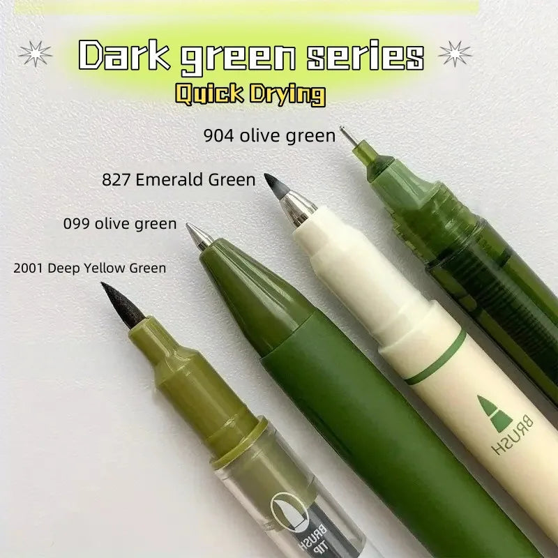 4Pcs Vintage Pens Set, Quick-Dry Ink for Smooth Writing,Compatible with Multiple Tips,Ideal for Office Work & Notebooks Qme 4pcs green