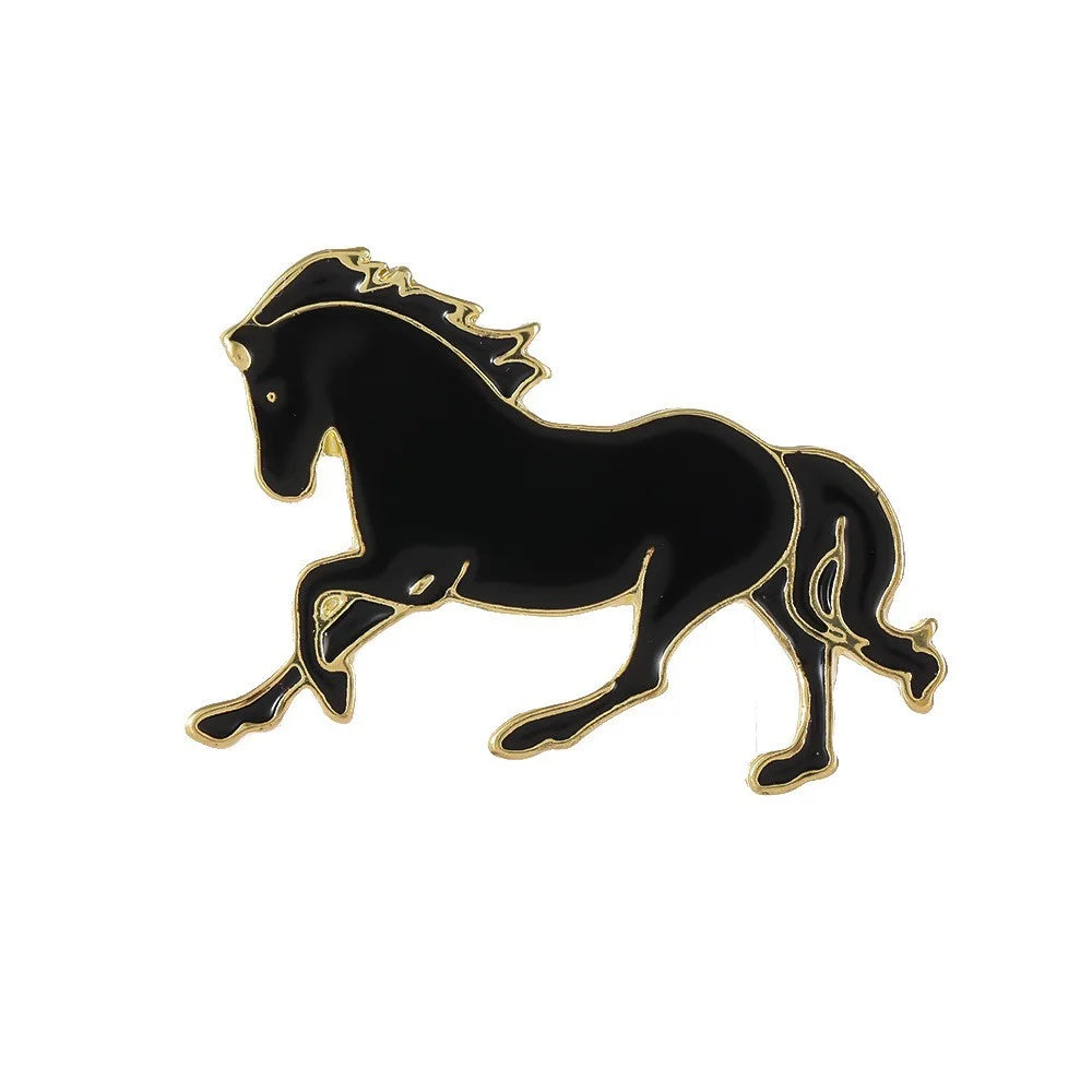Chinese Zodiac Horse Metal Enamel Pins Cute Cartoon Animal Lapel Pin Badge DIY Decor for Backpack Clothes Fashion Jewelry Gift Qme style1