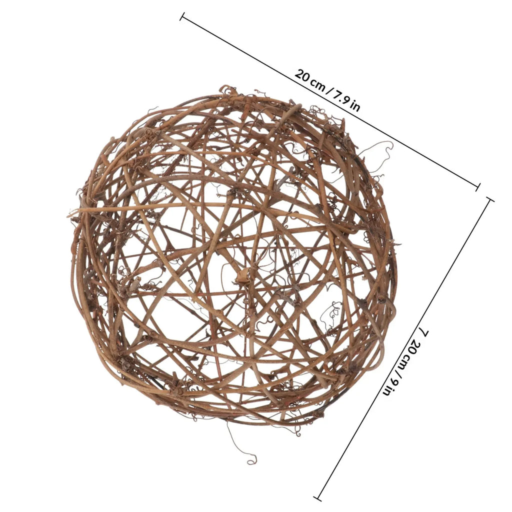 8Pcs Hollow Rattan Balls Different Size Scene Layout Decor Party Decorative Rattan Balls DIY Craft for Wedding Christmas Qme