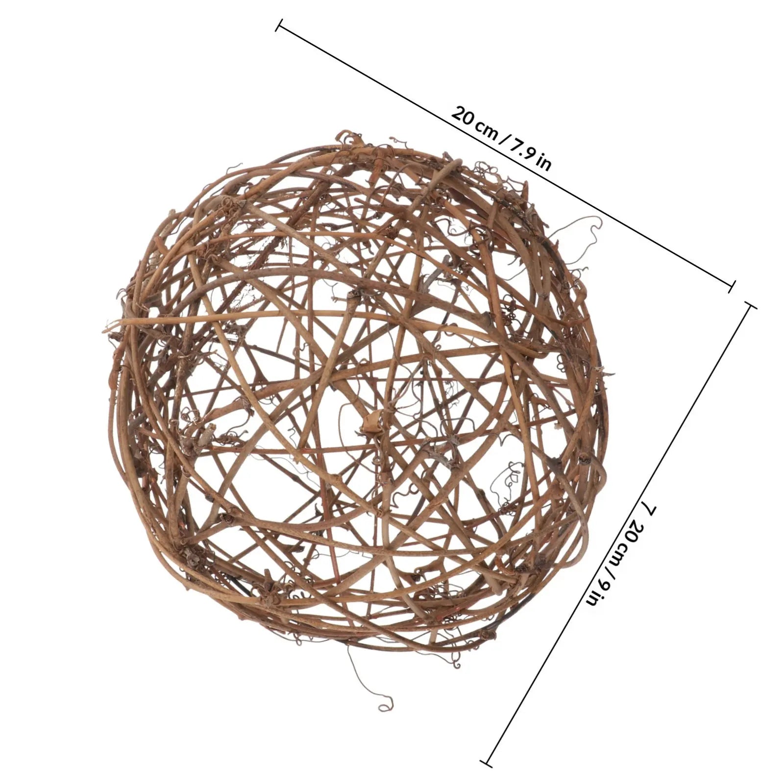 8Pcs Hollow Rattan Balls Different Size Scene Layout Decor Party Decorative Rattan Balls DIY Craft for Wedding Christmas Qme