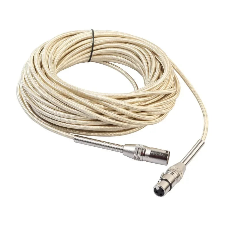 XLR Cable Male to Female M/F with Spring Protection For Microphone Amplifier Foil+Braided Shielded Qme
