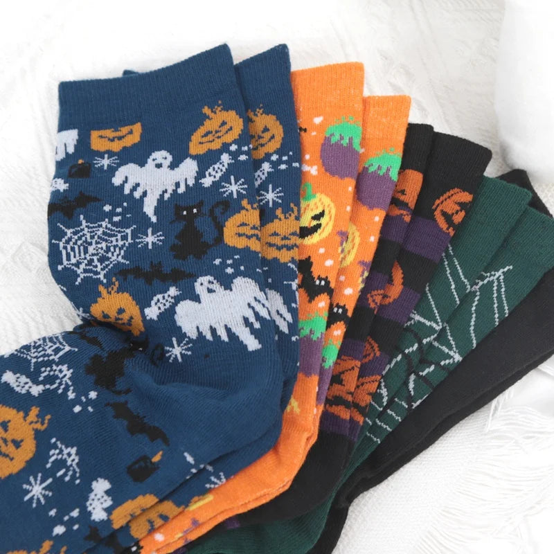 Anime Funny Socks Halloween Women Creative Cosplay Hip Hop Novelty Harajuku Bone Spider Web Male Skateboard Japanese Long Socks Qme