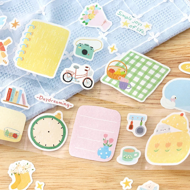 50mmx3m Cartoon Die-Cutting Tape Cute Decor Self-Adhesive Creative Stationery Stickers for Collage Journal Scrapbooking Qme