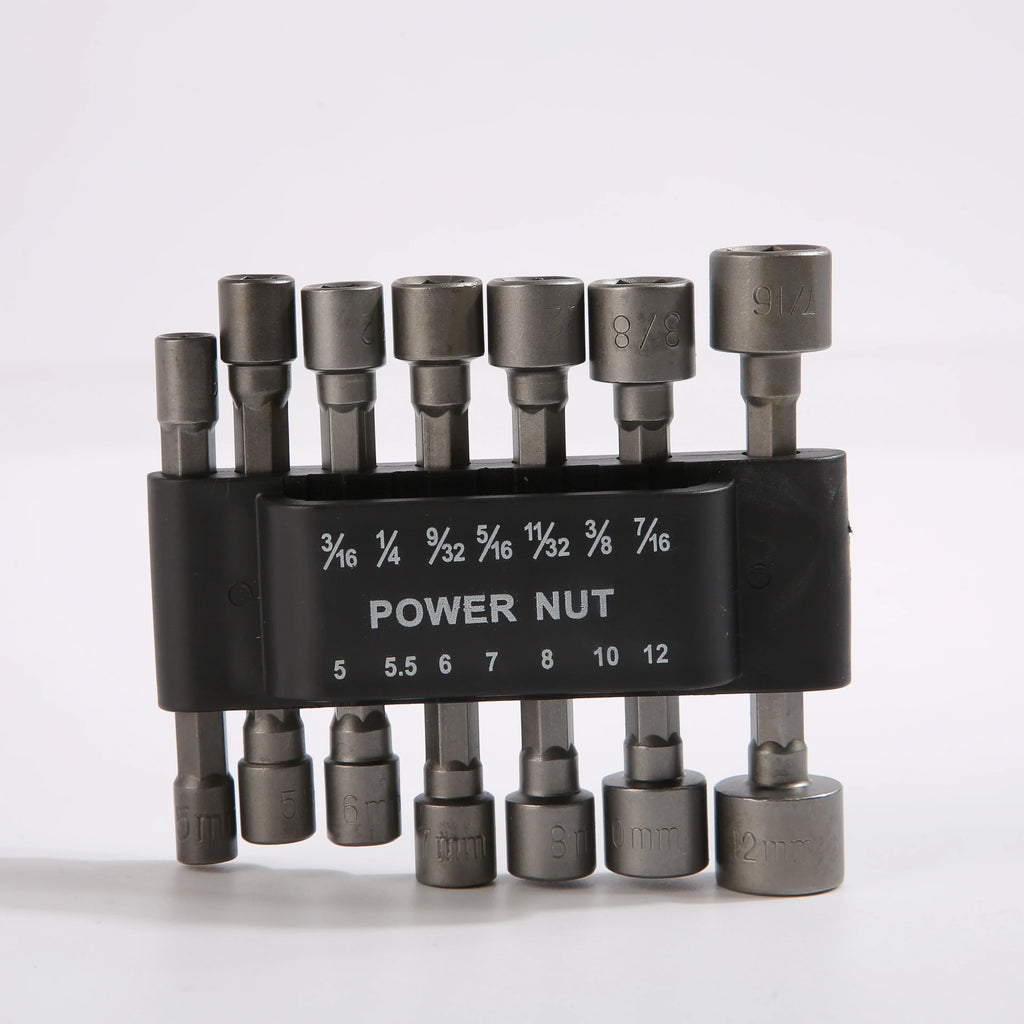 14pcs Power Nuts Driver Drill Bit Tools Set, Metric Socket Wrench Screw, Full Set Electric Wrench Deepened Hexagon Socket Bits Qme