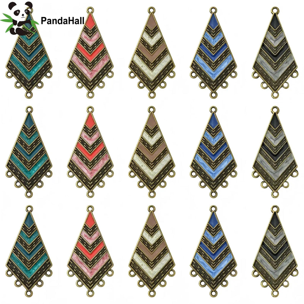 PandaHall 30Pcs 5 Colors Boho Chandelier Components Links Antique Bronze Tibetan Style Connector for Earrings Jewelry Making Qme Default Title