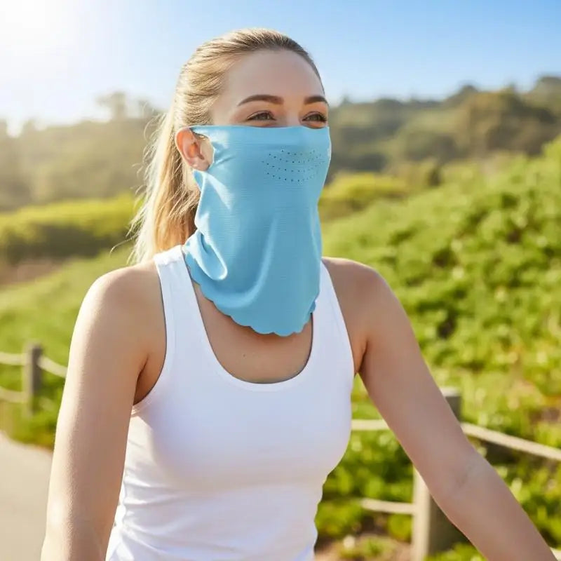 Ice Silk Mask Cycling Sunshade UV Protection Face Neck Sunscreen Men Qme