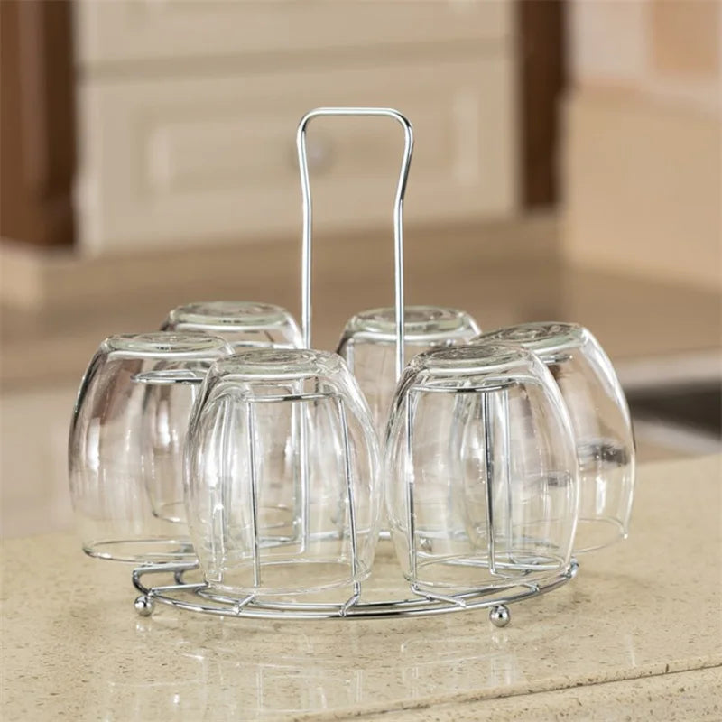 Drain Holder Stand Useful Home Kitchen Supply Metal Glass Cup Storage Qme