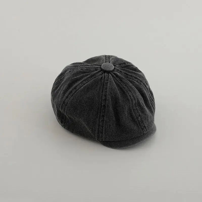 Kids Forward Cap Spring Autumn Baby Toddler Newsboy Hat Soft Cotton Qme black