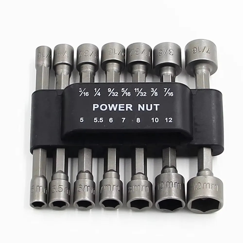 Powerful Socket Inner Hexagonal Wrench Hexagonal Handle Screwdriver Socket Extension Rod Pneumatic Screwdriver Insert Tool Set Qme 14pc set