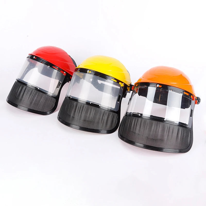 Garden Grass Trimmer Weed Wacker Safety Helmet Hat Full Face Mesh Qme