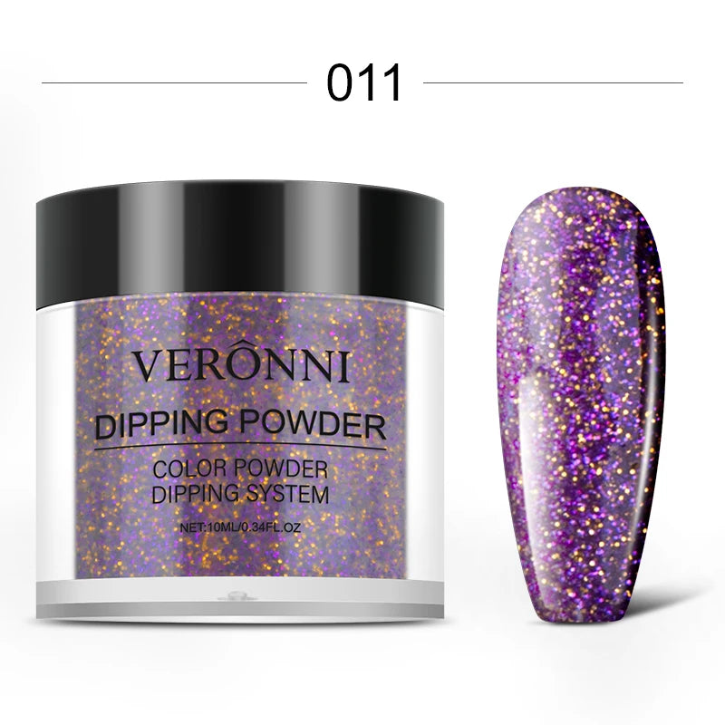 Nail Dipping Powder 6 Solid Colors Glitter Diamond Sequins Qme 11
