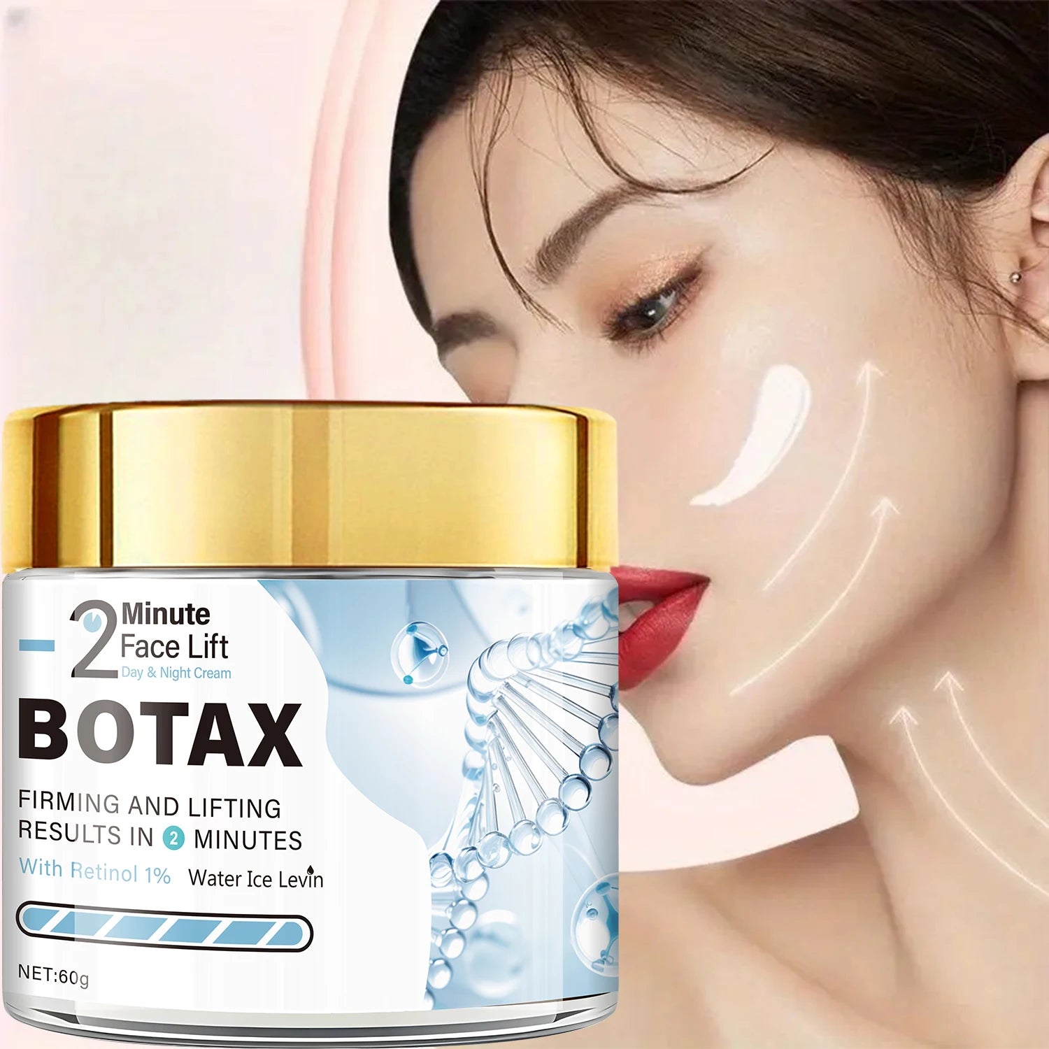 BOTAX 1% Retinol Face Cream. Minute Face Lift with Tea Tree Oil & Bee Venom for Instant Firming & Lifting Results. Day & Night. Qme