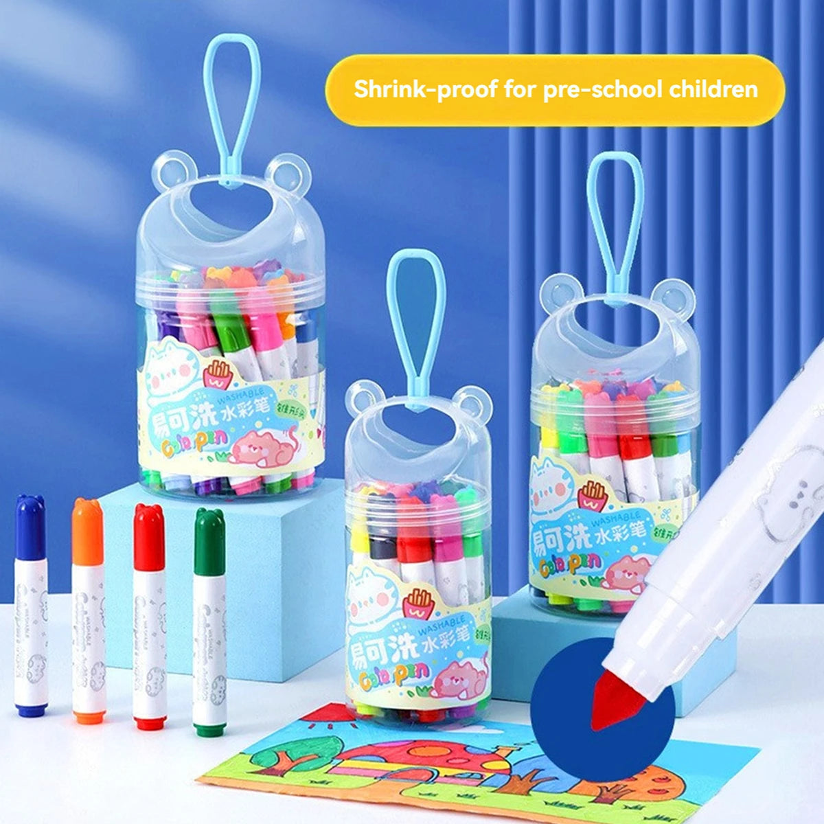 12/18/24 Pcs/set Color Washable Children Watercolor Brushes Marker Pen Tapered Tip Kawaii Drawing Stationery Qme