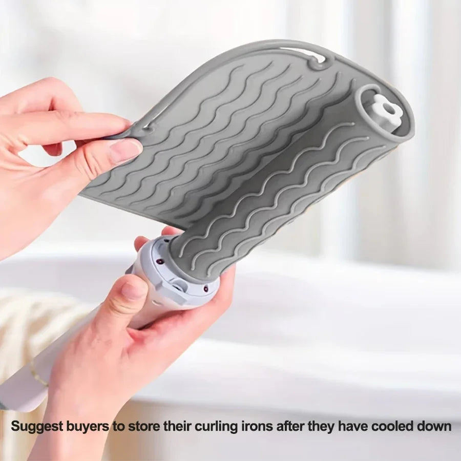 1PC Silicone Heat Resistant Mat For Hair Styling Tools, Pad For Curling lrons And Straighteners, Portable Styling Heat Mat Qme
